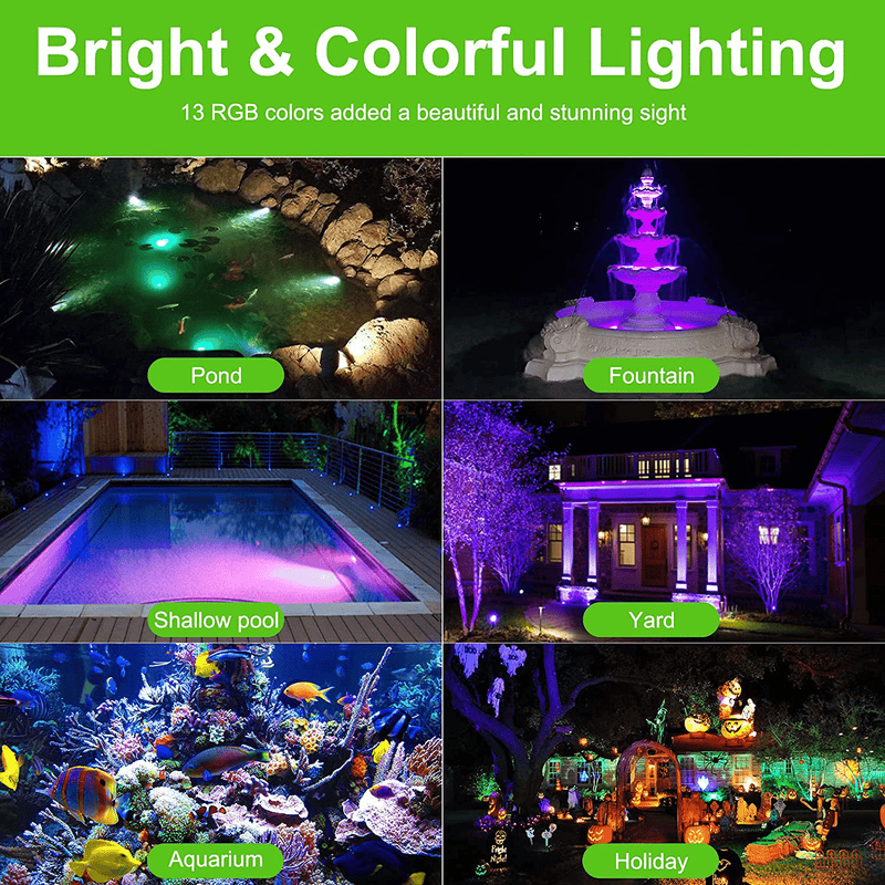 UROPHYLLA Submersible LED Pool Lights, DIY Pond Lights LED Underwater, 360° Adjustable Fountain Lights, IP68 Waterproof Low Voltage Landscape Lights for Yard Garden Pool Pond Fountain Waterfall 4 Pcs