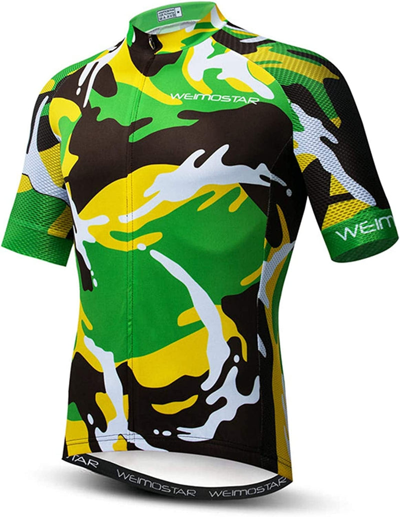 USA Cycling Jersey Men MTB Road Bike Shirt Summer Biking Tops Short Sleeve Cycle Clothes Sports Wear Breathable Quick Dry