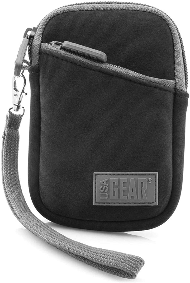 USA GEAR Small Camera Case for Compact Digital Cameras - Compatible with Canon PowerShot, Canon Ivy, Nikon Coolpix A300, Sony Cybershot DSC-W830 and More - Fits 4.5 Inch Cameras - Black