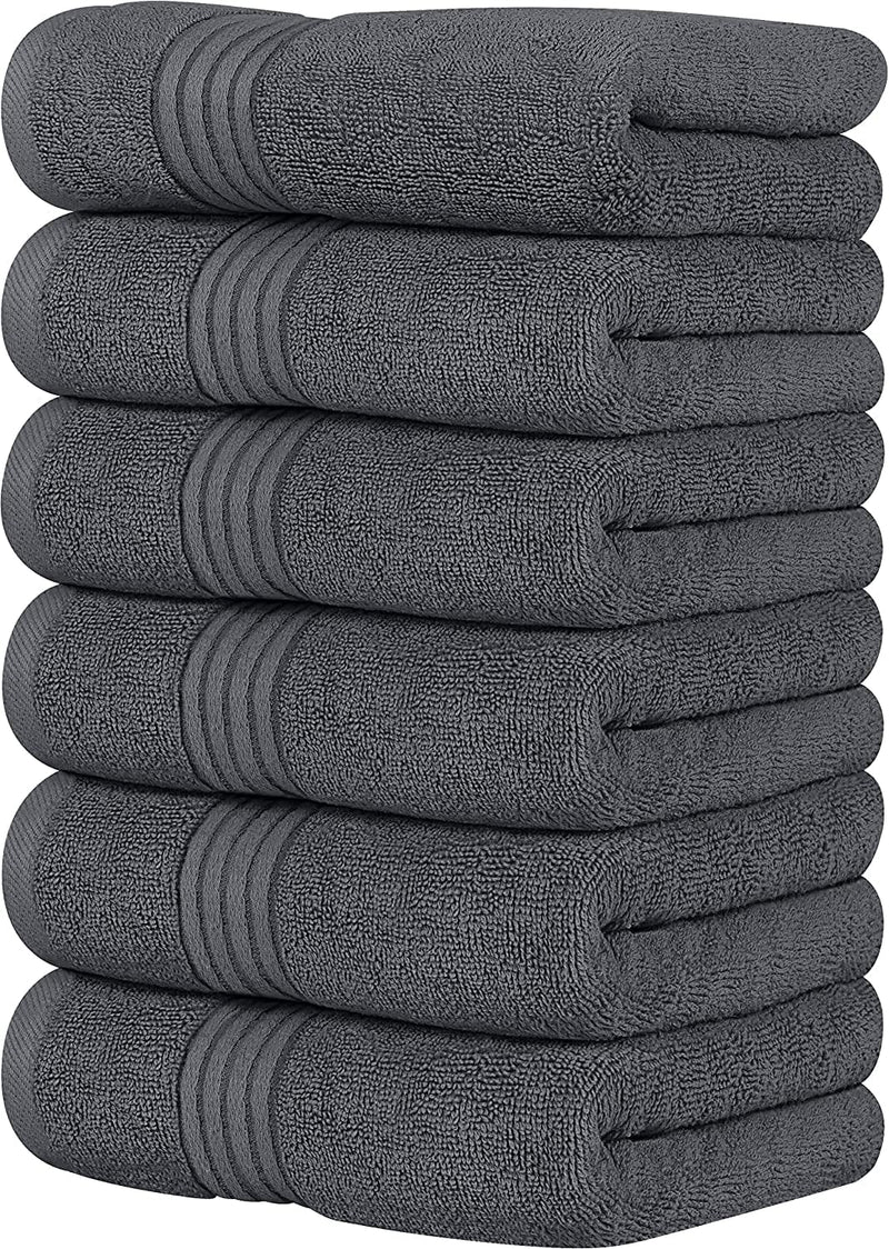 Utopia Towels 6 Piece Luxury Hand Towels Set, (16 X 28 Inches) 100% Ring Spun Cotton, Lightweight and Highly Absorbent 600GSM Towels for Bathroom, Travel, Camp, Hotel, and Spa (Burgundy)