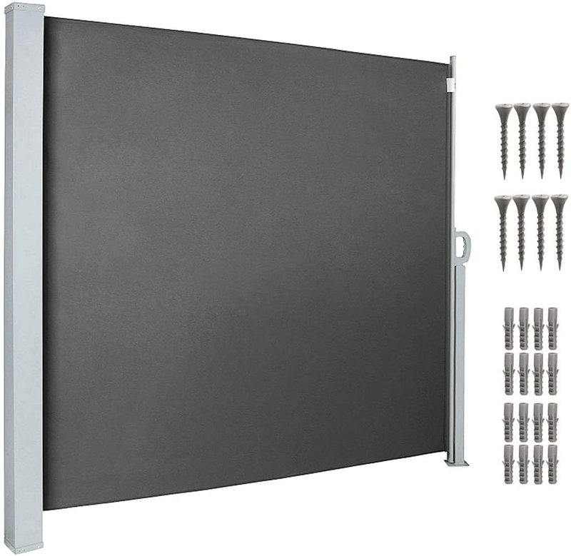 uyoyous 118.11" x 63" Privacy Fence Patio Retractable Folding Side Awning Screen Divider