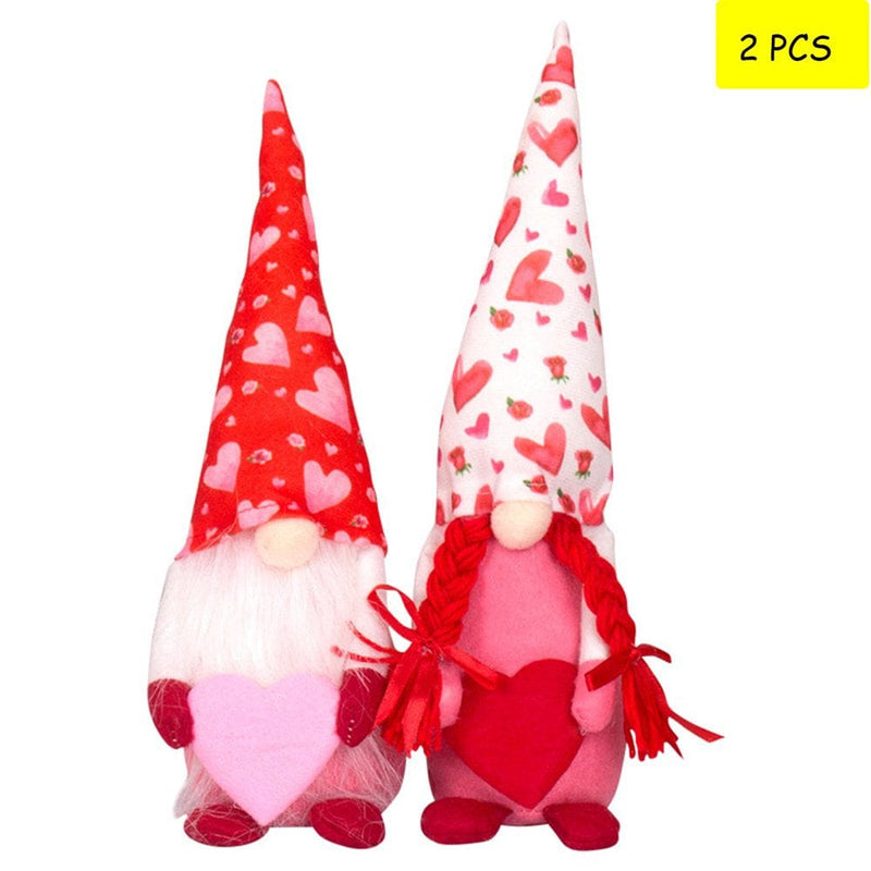 Valentines Day Decor - FUWAXUNG 2PCS Valentine Gnomes Plush Decorations Valentines Day Decoration,Valentine'S Day Home Table Elf Gnomes Decor Rudolph Doll Wedding Ornaments Gift (2PCS)