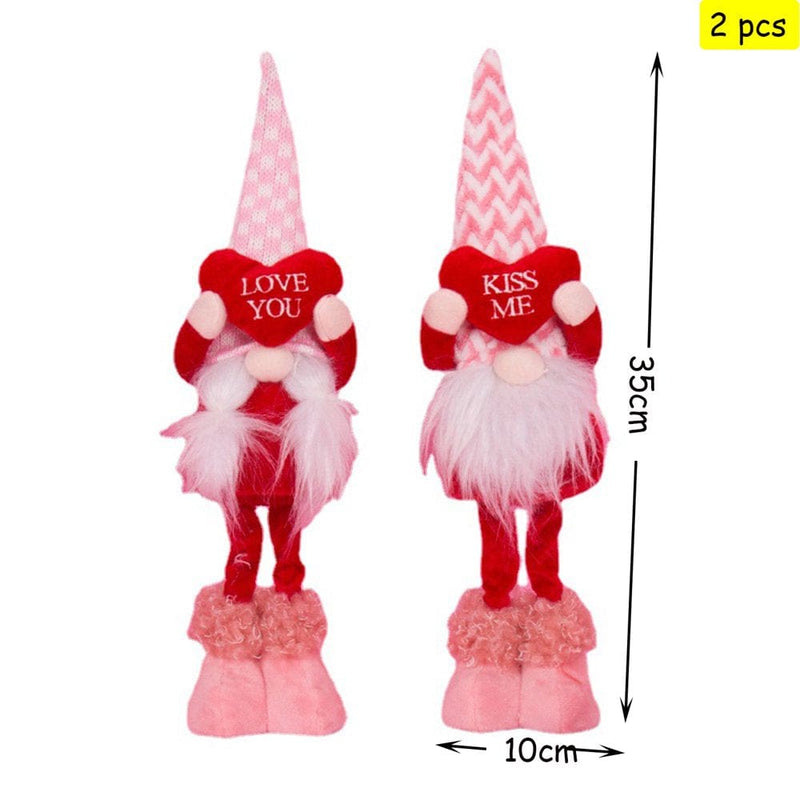 Valentines Day Decor - FUWAXUNG 2PCS Valentine Gnomes Plush Decorations Valentines Day Decoration,Valentine'S Day Home Table Elf Gnomes Decor Rudolph Doll Wedding Ornaments Gift (2PCS)