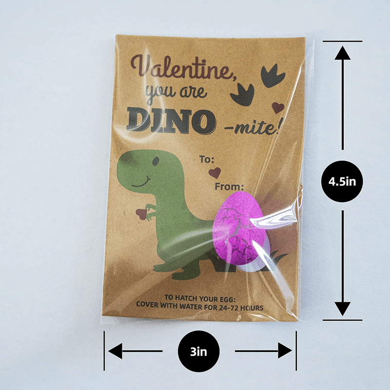 Valentines Day Gifts for Kids - 24 Pack Dinosaur Egg Hatching Card Bulk - Funny Dino Valentine Exchange Cards for Boys Girls Toddler School Class Classroom Party Favors