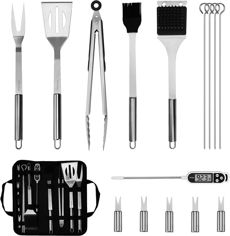 Valuemax 15 Pcs Grill Accessories, BBQ Tool Set, Grill Kit, Gifts Choice, Barbecue Tools for Indoor & Outdoor Grill/Cooking, Camping