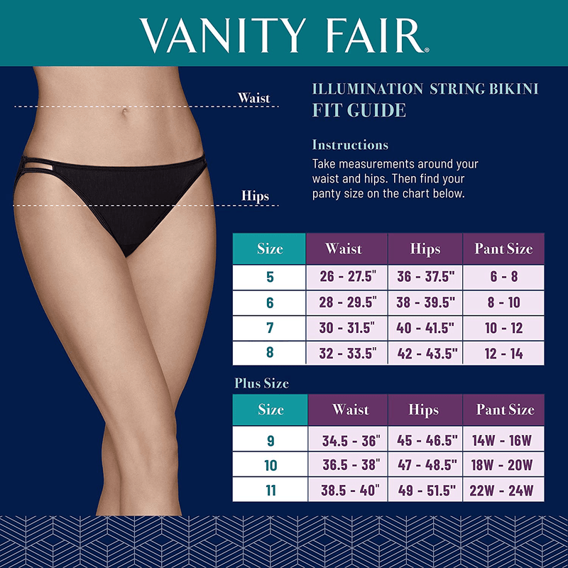 Vanity Fair Women's Illumination String Bikini Panties (Regular & Plus Size)