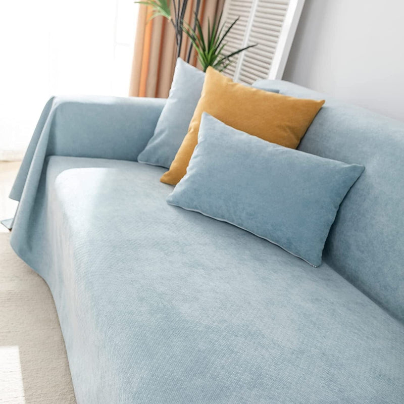 Vclife Polyester Sofa Cover for Dogs Waterproof and Washable Greyish Blue Couch Cover for Pets, Sectional Sofa Slipcover Furniture Protector Sofa Cover (Greyish Blue, 71 ''X118'')