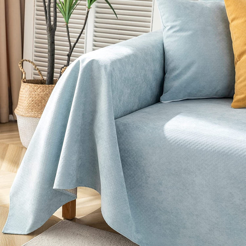 Vclife Polyester Sofa Cover for Dogs Waterproof and Washable Greyish Blue Couch Cover for Pets, Sectional Sofa Slipcover Furniture Protector Sofa Cover (Greyish Blue, 71 ''X118'')
