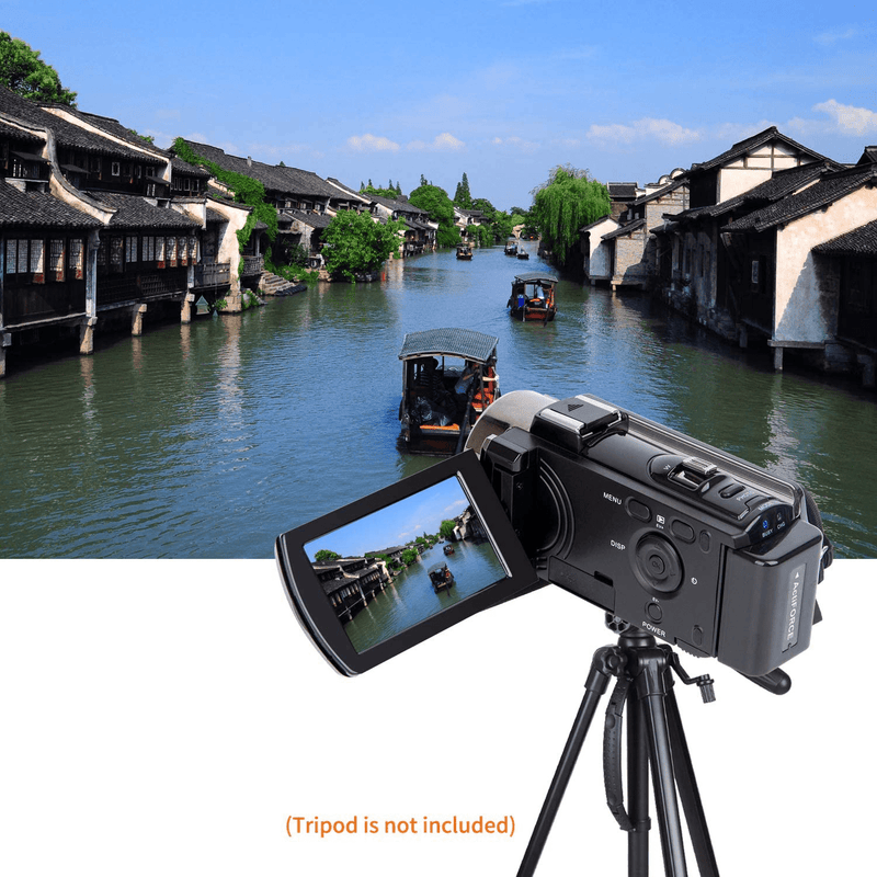 Video Camera Camcorder Digital Camera Recorder kicteck Full HD 1080P 15FPS 24MP 3.0 Inch 270 Degree Rotation LCD 16X Zoom Camcorder with 2 Batteries(604s)