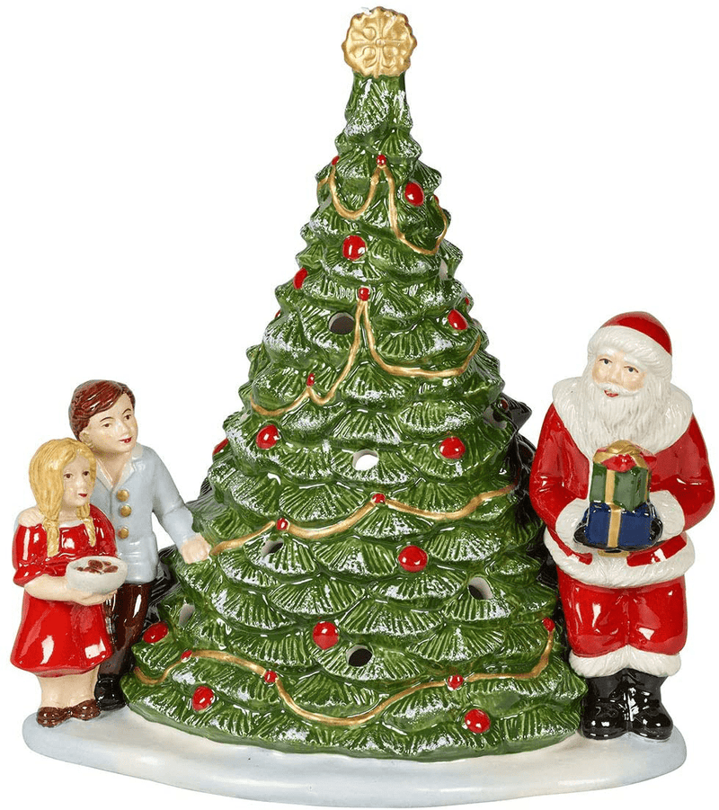 Villeroy & Boch Christmas Toy's Memory Santa on Roof, Multicoloured, 23.5 x 17 x 32 cm, Hard Porcelain, Multi-Colour, One Size, Tealight