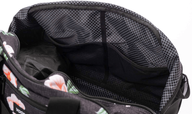 Vooray Burner Gym Duffel, Small Gym Bag with Shoe Pocket, 16" Compact Duffel Bag (Rose Black)