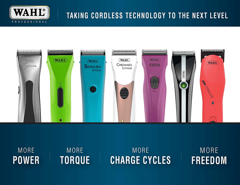 Wahl Professional Animal Chromado Lithium Pet, Dog, Cat, & Horse Corded/ Cordless Clipper Kit, Black & Silver (
