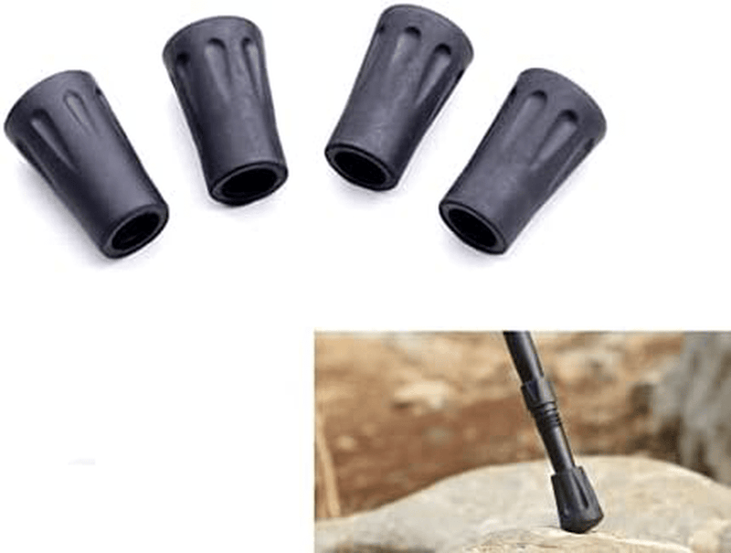 Walking Stick Tips Rubber 4Pcs Trekking Pole Tips Replacement- Rubber Feet for Hiking Poles, Walking Sticks, Trekking Poles | Rubber Tip for Walking Sticks Hiking Trekking Poles Boot Tips Rubber Feet