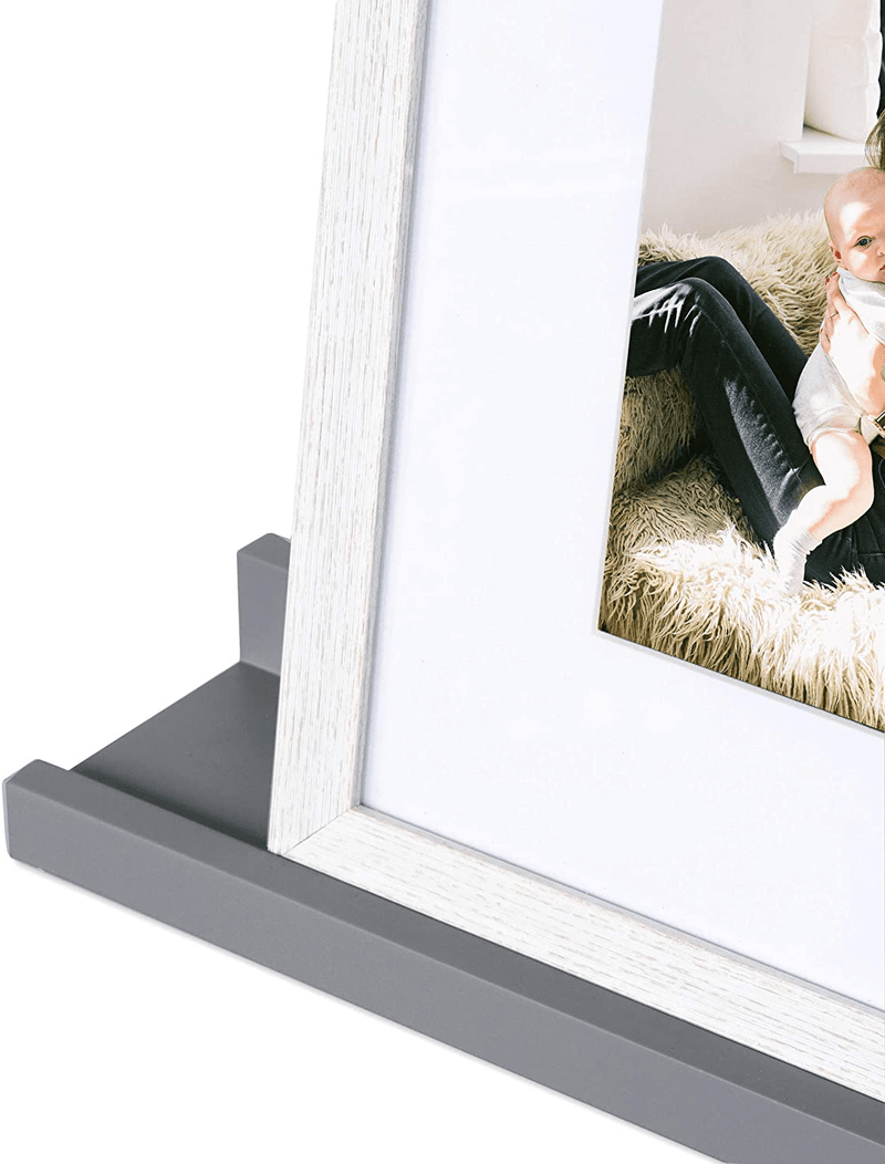 Wallniture Denver 46 Inch Long Wall Shelf for Picture Frames, Narrow Picture Ledge Shelf, Gray