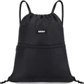 WANDF Drawstring Backpack String Bag Sackpack Cinch Water Resistant Nylon for Gym Shopping Sport Yoga (Blue)