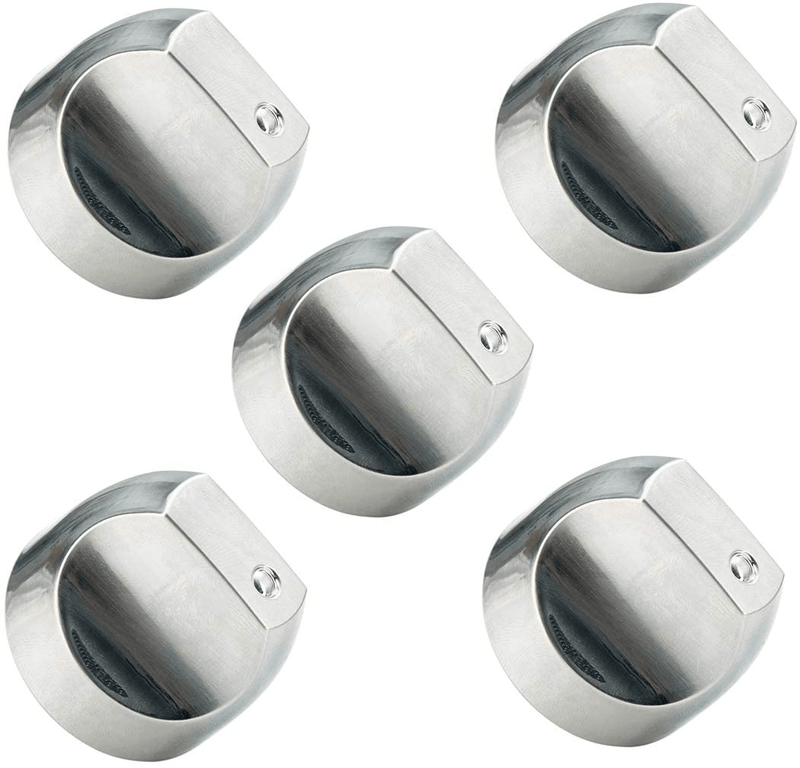WB03X32194 WB03T10329 Cooktop Range Burner Control Dial Knob Appliances Parts Compatible with GE. Stove/Range Stainless Steel. Replacement WB03T10329, WB03X32194, WB03X25889, AP5985157, 4920893 (5pcs)