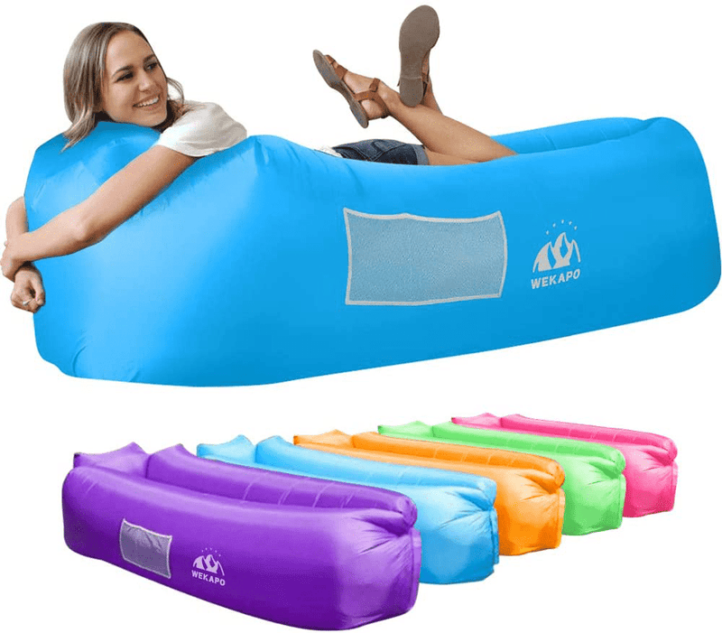 Wekapo Inflatable Lounger Air Sofa Hammock-Portable,Water Proof& Anti-Air Leaking Design-Ideal Couch for Backyard Lakeside Beach Traveling Camping Picnics & Music Festivals Camping Compression Sacks