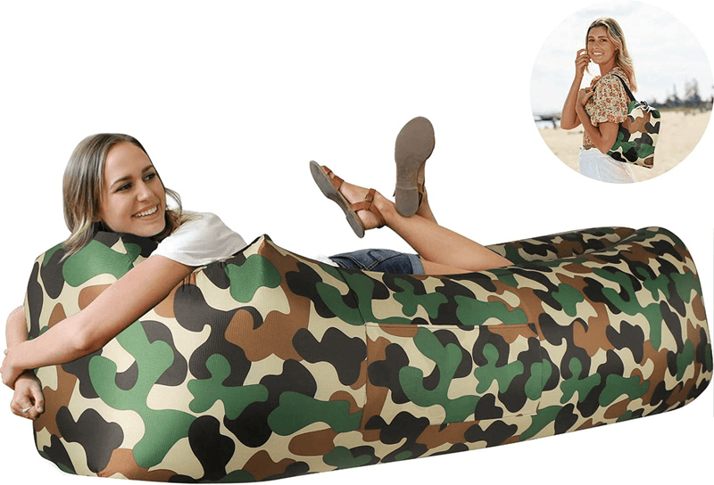 Wekapo Inflatable Lounger Air Sofa Hammock-Portable,Water Proof& Anti-Air Leaking Design-Ideal Couch for Backyard Lakeside Beach Traveling Camping Picnics & Music Festivals Camping Compression Sacks