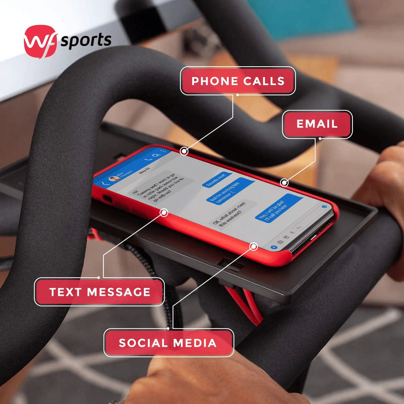 WF Sports for Peloton Phone Mount. Peloton Bike and Bike+ Compatible Phone Holder. 8.4 x 4.1” Phone Tray for Bike. Compatible Peloton Accessories by WF Sports Bicycle Accessories.