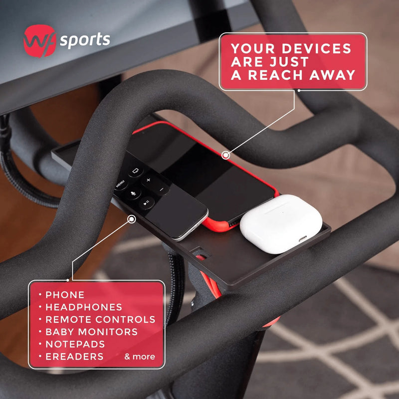 WF Sports for Peloton Phone Mount. Peloton Bike and Bike+ Compatible Phone Holder. 8.4 x 4.1” Phone Tray for Bike. Compatible Peloton Accessories by WF Sports Bicycle Accessories.
