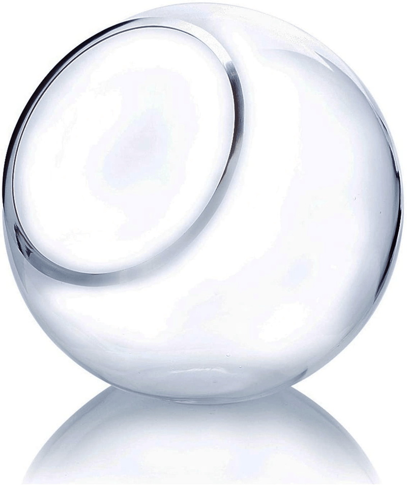 WGV Slant Cut Bowl Glass Vase, Width 9", Height 9", Clear Round Globe Planter Terrarium Orb, Candy Dish, Fruit Jar, Floral Container for Home Office Decor, 1 Piece