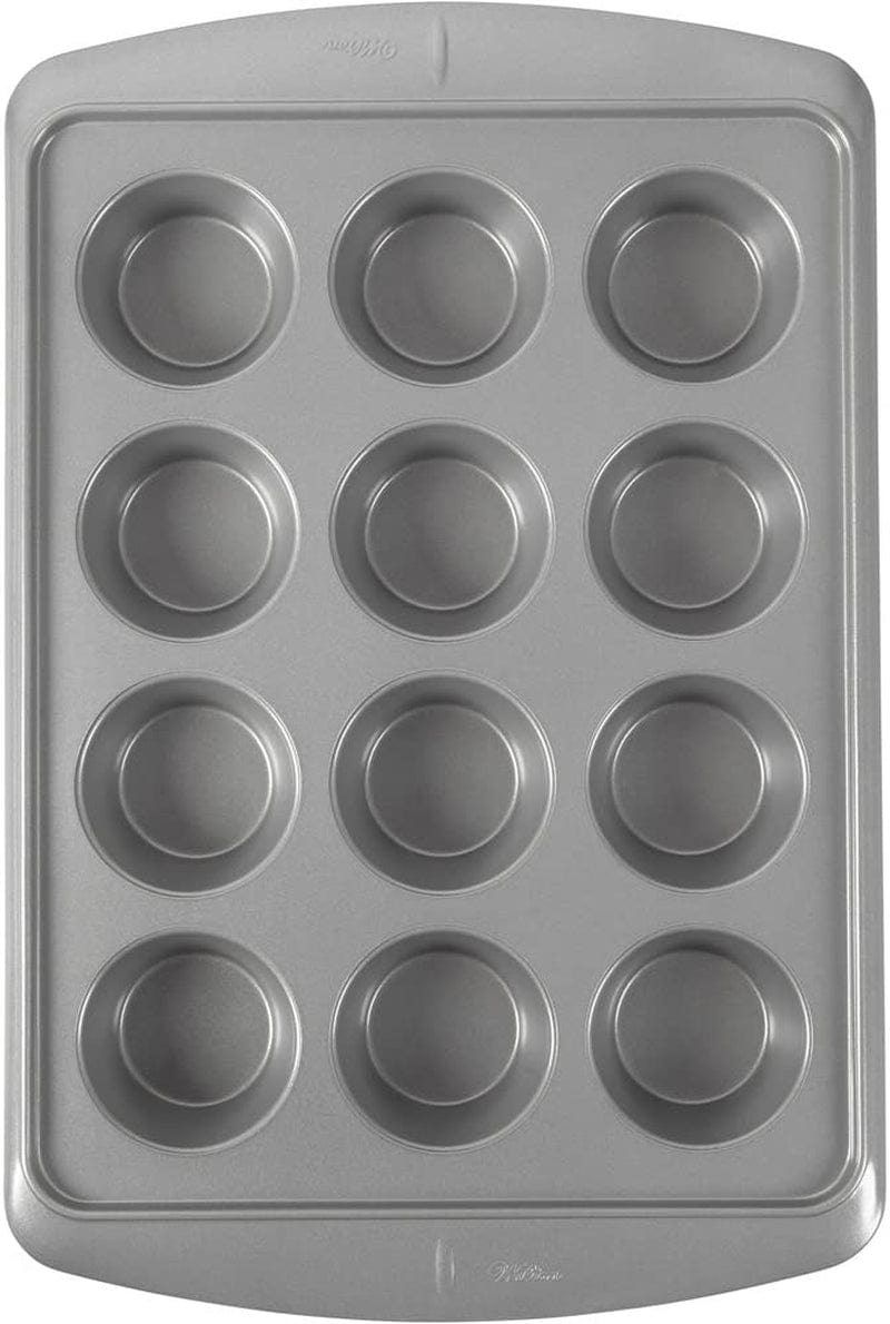 Wilton Ever-Glide Muffin Pan, Enjoy Warm Homemade Muffins Right Out of Your Oven, Great for Cupcakes, Roasted Veggies, Shredded Potato Egg Cups and More, 12 Cup