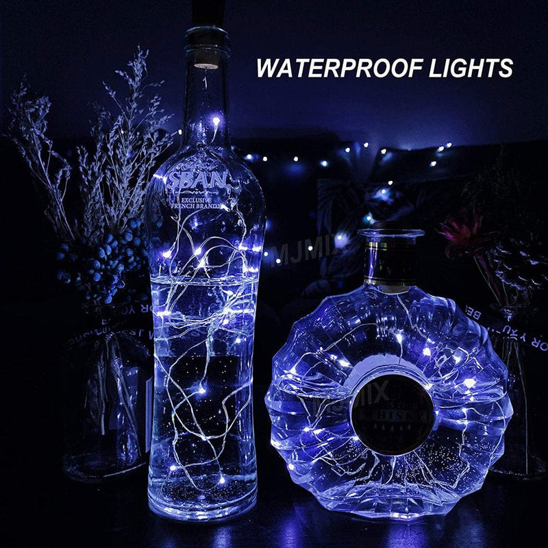 Wine Bottle Lights with Cork, 10 Pack Battery Operated LED Cork Shape Silver Wire Colorful Fairy Mini String Lights for Valentine'S Day, DIY, Party, Decor, Christmas, Wedding, Cold White