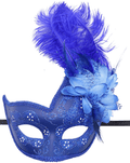 Women's Feather Masquerade Mask Venetian Halloween Mardi Gras Costumes Party Ball Prom Mask