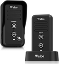 Wuloo Wireless Intercom Doorbells for Home Classroom, Intercomunicador Waterproof Electronic Doorbell Chime with 1/2 Mile Range 3 Volume Levels Rechargeable Battery Including Mute Mode(Black, 1&1)