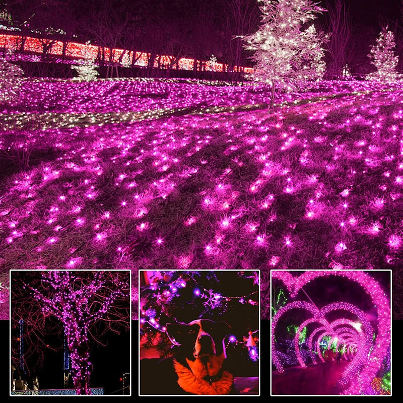 XMASLAND Ultra-Bright Connectable Pink Christmas Light Set 100 Count 19.6 Feet Incandescent Bulb Mini String Light for Indoor Outdoor Christmas Tree Garland Wedding Garden Holiday Party Festival Decor