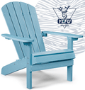 YEFU Plastic Adirondack Chairs Weather Resistant, Patio Chairs 5 Steps Easy Installation, Looks Exactly like Real Wood, Widely Used in Outdoor, Fire Pit, Deck, Lawn, Outside, Garden Chairs (Teak)