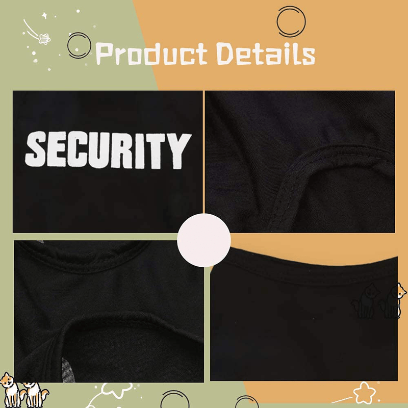 Yikeyo 4 Pack Puppy Clothes for Small Dog Boy Summer Shirt for Chihuahua Yorkies Male Pet Outfits Cat Clothing Black Security Vest Funny Apparel