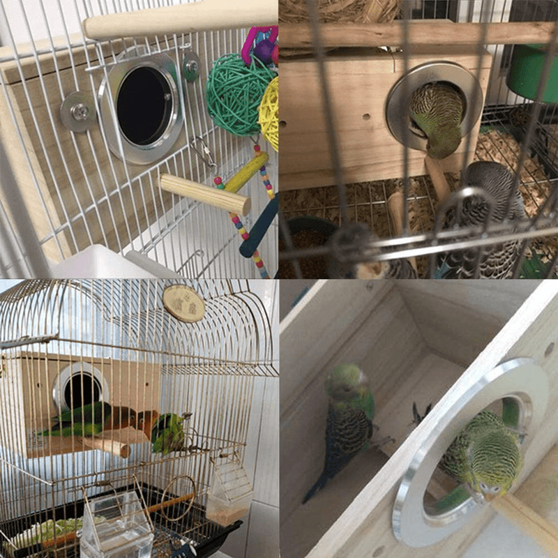 YJJKJ Pet Wood Parakeet Budgie Cockatiel Breeding Nesting Bird Aviary Cage Box