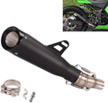 YOSAYUSA Motorcycle Exhaust System Slip On Exhaust Muffler 2" Inlet Stainless Steel Tail Pipes For Kawasaki Ninja 250R Z250 Ninja 300 2012-2017 （Black）