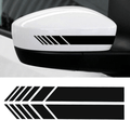 YOUNGFLY 2pcs Car Rear View Mirror Stickers Decor DIY Car Body Sticker Side Decal Stripe Decals SUV Vinyl Graphic Black