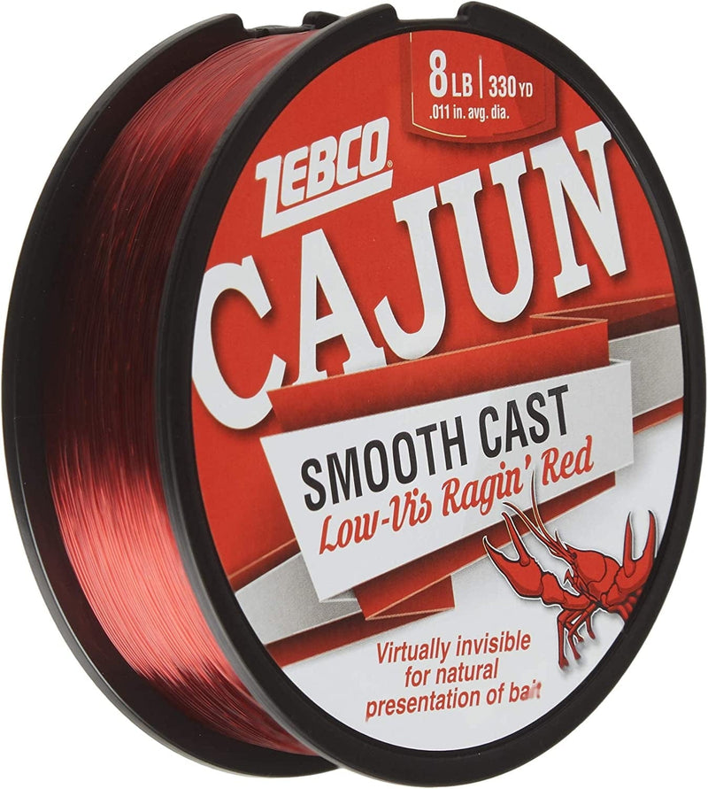 Zebco Cajun Line Smooth Cast Fishing Line, Low Vis Ragin' Red
