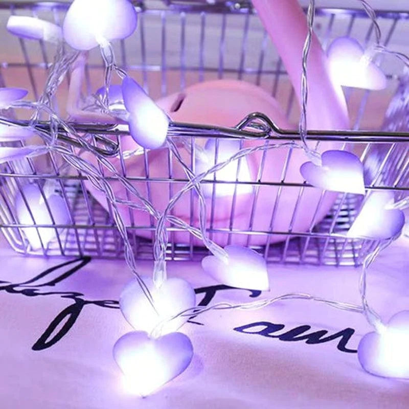 Zhaomeidaxi Valentine Day Decorations 5/10Ft 10/20Leds Heart Shaped Twinkle Fairy String Lights Battery Operated Fairy Lights for Kids Bedroom Wedding Indoor Party Valentines Day Mothers Day Decor