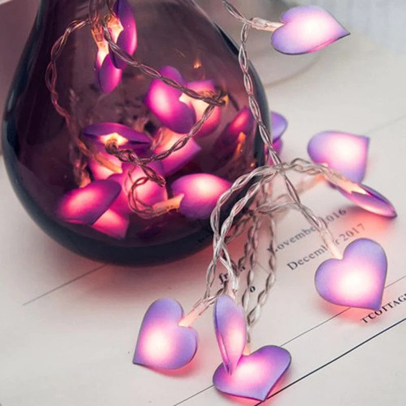 Zhaomeidaxi Valentine Day Decorations 5/10Ft 10/20Leds Heart Shaped Twinkle Fairy String Lights Battery Operated Fairy Lights for Kids Bedroom Wedding Indoor Party Valentines Day Mothers Day Decor